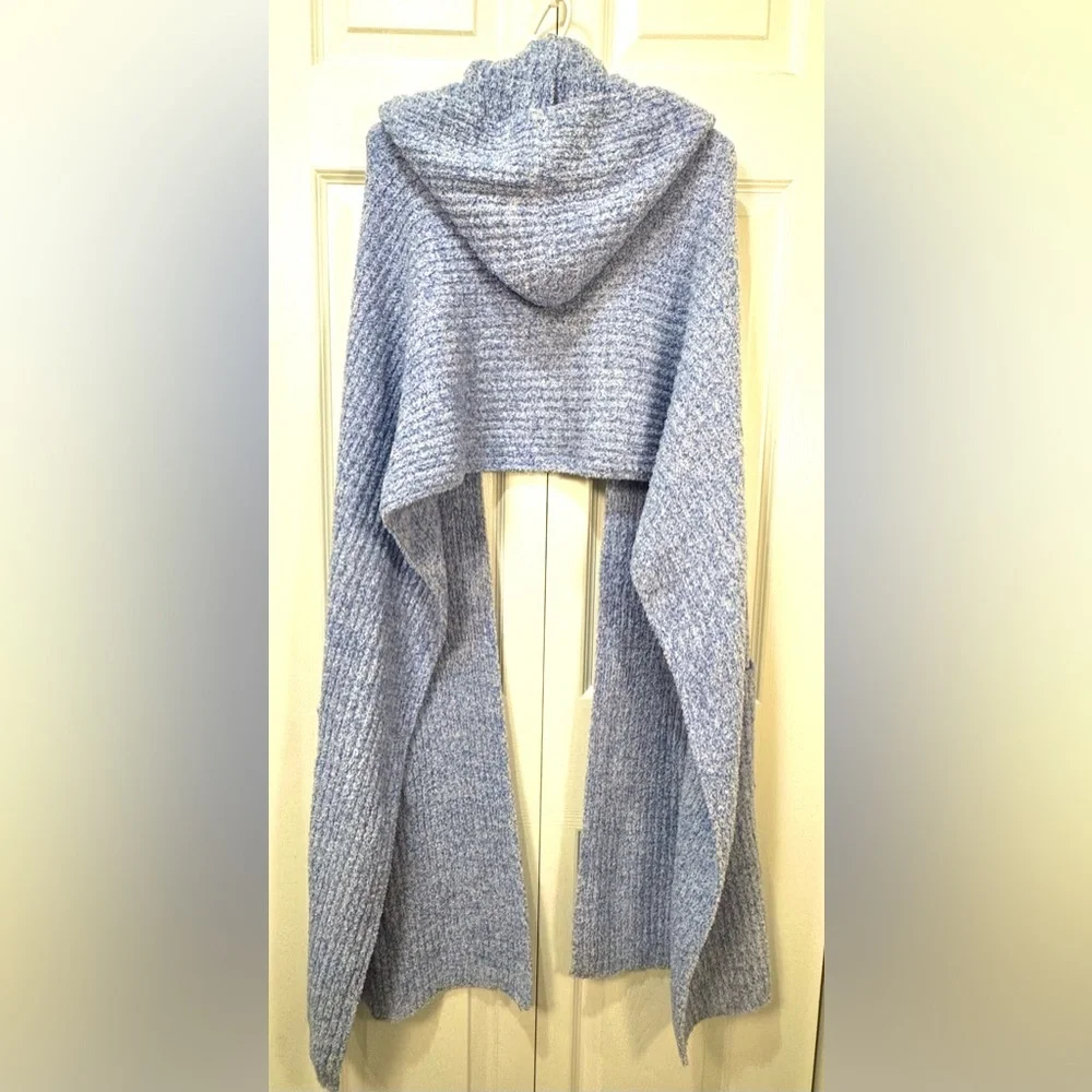 Softies Marshmallow Hooded Scarf Wrap Cardigan Caribbean Blue OS